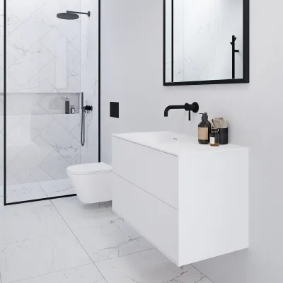 Pulcher Mood 90L Soho - Badezimmermöbel 90x46 cm, Mathvid mit SolidTec®-Waschbecken