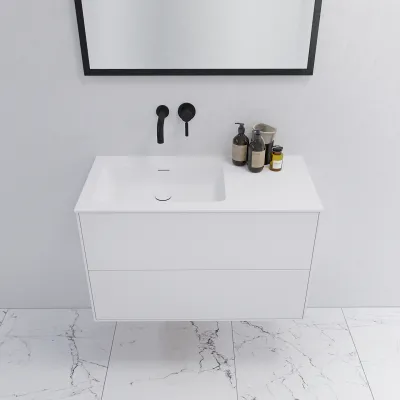 Pulcher Mood 90L Soho - Badezimmermöbel 90x46 cm, Mathvid mit SolidTec®-Waschbecken