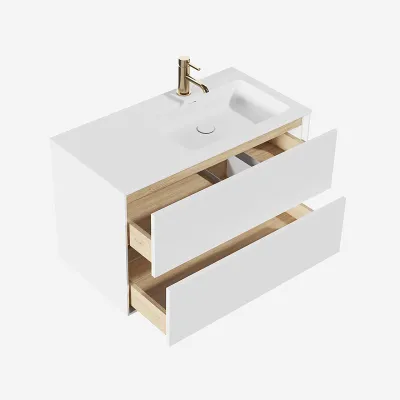 Pulcher Mood 90R Soho - Badezimmermöbel 90x46 cm, Mathvid mit SolidTec®-Waschbecken