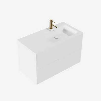 Pulcher Mood 90R Soho - Badezimmermöbel 90x46 cm, Mathvid mit SolidTec®-Waschbecken