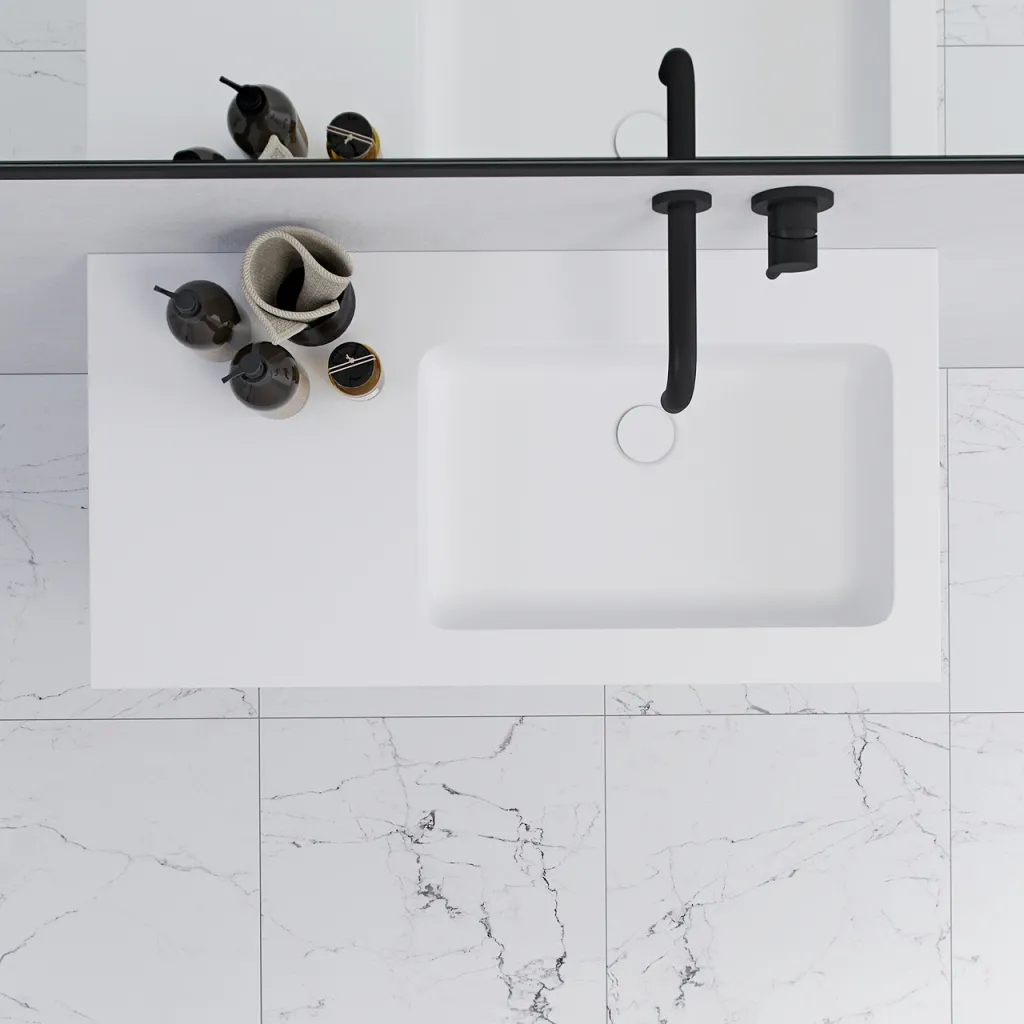 Pulcher Mood 90R Soho - Badezimmermöbel 90x46 cm, Mathvid mit SolidTec®-Waschbecken
