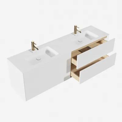 Pulcher Mood 180D Soho - Badezimmermöbel 180x46 cm, Mathvid mit SolidTec®-Waschbecken